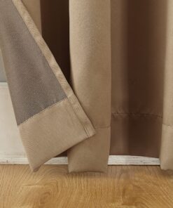 Sun Zero Barrow Energy Efficient Rod Pocket Curtain Single Panel 1 Taupe Beige 54" x 84" 24 912ZK4at35L