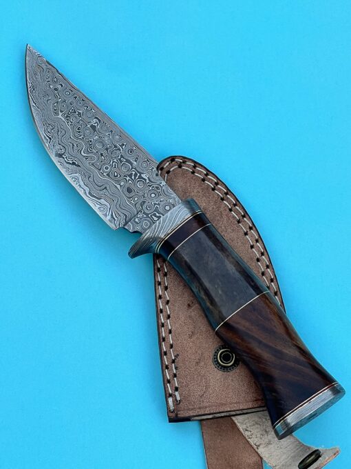 REG-HK-41 Custom Handmade Damascus Steel 10.00 Inches Knife- Colored Camel Bone and Rose Wood Handle