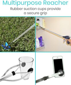 Vive Suction Cup Grabber Reacher 32" - Elderly Grab It Reaching Pickup Tool Heavy Duty for Seniors - Trash, Sticks, Litter Picker Upper - Extra Long Reach Handle & Handy Extension Arm Claw 1 32 912tjx7FsOS 1
