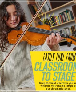 Mendini by Cecilio Violin Instrument – MV400 Size 3/4 Acoustic Violin with Bow, Case, Tuner, Metronome & Extra Strings, Kids & Beginner Violin, Maple Varnish, 3/4 Violin 15 912tyFvWBL
