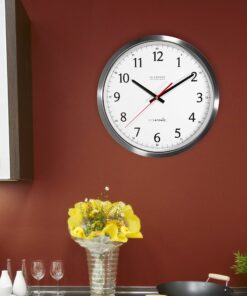 La Crosse Technology 404-1235UA-SS 14 Inch UltrAtomic Analog Stainless Steel Wall Clock 28 912wOTg2ElL