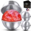 Stainless Steel Bath Bomb Molding Set-3 Metal Round Bath Bomb Molds (6 Half Spheres)- DIY Professional Molds for Fizzy Bombs: Instructional Pamphlet, E-Book & Mesh Storage Bag- Starter Kit 3 SIZES 12 912ydmYy3tS 2