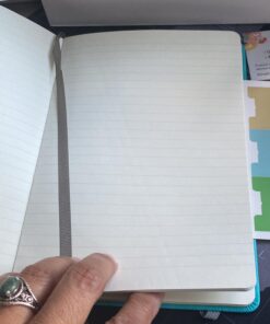 Lemome Thick Classic Notebook with Pen Loop A5 College Ruled Hardcover Writing Notebook with Pocket + Page Dividers Gifts, Banded, Large, 180 Pages, 8.4 x 5.7 in green 61 912zLlKAIGL