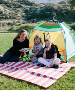 Pacific Play Tents One Touch Tent 48" X 38.5" High, Green/Orange/Blue 28 9131pXrpdnL