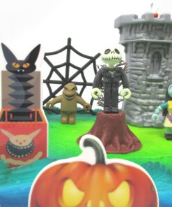 Alternative view of Nightmare Before Christmas 17 Piece Birthday Cake Topper Set Featuring 2" to 3" Cake Topper Figures of Lock, Shock, Zero, Jack Skellington, Sally, Barrel and Other Decorative Themed Accessories