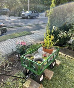 Gorilla Carts GOR400-COM Steel Garden Cart, Steel Mesh Removable Sides, 3 cu ft, 400 lb Capacity, Green 51 913EuMhiL