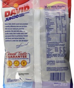 DAVID Sunflower Seeds Jumbo Sweet and Salty - Bag 5.25 oz each (12 Pack) 6 913UnIXgQ L
