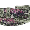 Muddy Girl Pink Camo Belt - Women’s Western Cowgirl Rhinestone Studded Bling Belt with Buckle Small 8 913YMGeW01L