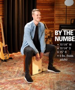 Meinl Percussion Jam Cajon Box Drum with Snare and Bass Tone for Acoustic Music — Made in Europe — Baltic Birch Wood, Play with Your Hands, 2-Year Warranty (JC50LBNT) Light Brown/Natural 23 913ivaXNA7L