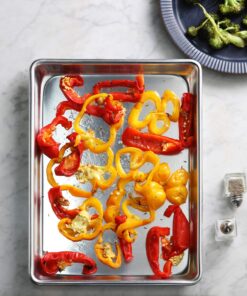 New Star Foodservice | Commercial-Grade Bun/Sheet Pan 18-Guage (9 x 13 x 1 inch (Quarter Size)) 9 x 13 x 1 inch (Quarter Size) 31 913kdQBlglL