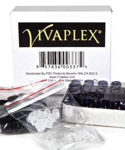 Vivaplex 24, Cobalt Blue, 2 ml (5/8 Dram) Glass Bottles, with Orifice Reducers and Black Caps 18 913q3TA0LOL