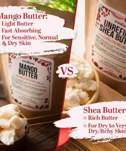 Better Shea Butter Raw Mango Butter - 100% Natural Mango Seed Butter - Skin and Hair Moisturizer - Use with Shea in DIY Whipped Body Butter, Mango Body Lotion, Lip Gloss and Soap Making, 8 oz Block Bar 8 Ounce (Pack of 1) 27 913xlR78zML 1