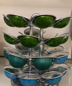 Nifty Vertuoline Coffee Pod Carousel – Nickel Chrome Finish, 28 Pod Capsule Holder, Spins 360-Degrees, Lazy Susan Platform, Home or Office Kitchen Counter Organizer 26 9141eez83 L