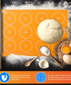 Kitchen + Home Silicone Baking Mats - Set of 2 Non-stick, BPA Free Food Grade Silicone Mat Liners for Half-Size Cookie Sheet with Measurements 21 9147 w4yDzS