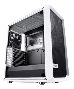 Fractal Design Meshify C - Compact Mid Tower Computer Case - Airflow/Cooling - 2X Fans Included - PSU Shroud - Modular Interior - Water-Cooling Ready - USB3.0 - Tempered Glass Side Panel - White TG 46 9148jHnRhIL
