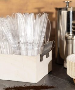 Crystalware Heavy Weight Plastic Knives 100/box, Clear 100 Pack 17 914DbeMkWQL