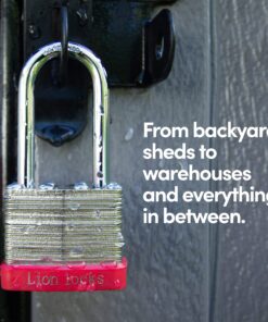 Lion Locks 12 Keyed-Alike Padlocks w/ 2” Long Shackle, 24 Keys, Hardened Steel Case, Pick Resistant Brass Pin Cylinder (12-Pack) for Hasp Latch, Shed, Fence, Gate Chain, Cable, Locker Lock, Gym Door 12PACK Long Shackle 17 914Deep6YL