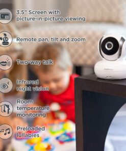 Alternative view of Motorola MBP36S-2 Video Baby Monitor -Two Cameras, 3.5" LCD Color Screen Display, 2-Way Audio -Remote Pan, Tilt, Zoom, Infrared Night Vision -5 Lullabies, Room Temperature Display, 1000ft Range 2-Cameras