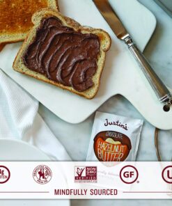 Justin's Chocolate Hazelnut & Almond Butter Squeeze Pack, Organic Cocoa, Gluten-free, Responsibly Sourced, Packaging May Vary, 1.15 Ounce (Pack of 10) 10 914OzaZwuLL