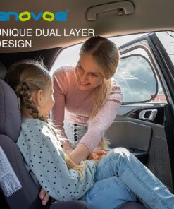 Enovoe Car Window Shades for Baby (21"x14") - 4 Pack - Sun Shade Blocker, Cling Window Cover - Glare Shield and UV Rays Protection for Your Child - Side Window Screens for SUV- Mesh Car Window Shade Black 31 914S7i4JY7L