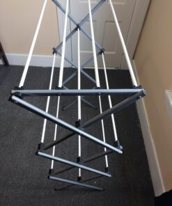 Honey-Can-Do Deluxe Metal Collapsible Clothes Drying Rack, 50 lbs, 29" x 14.2" x 42.1", White & Grey White and Grey 42 914Uwa6YAjL 2