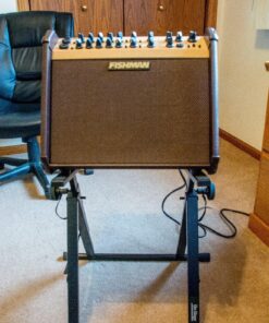 On-Stage RS7000 Tilt-Back Amp Stand (Setup for Guitar Combo Amplifiers and Speakers, 150 lb Capacity, Adjustable Height, Nonslip Rubber Arms and Feet, Portable, Folding, Steel, Black) 31 914eRmF9NHL