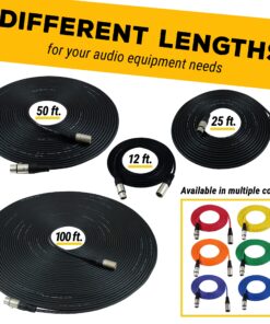 GLS Audio 25 foot Mic Cable Patch Cords - XLR Male to XLR Female Black Microphone Cables - 25' Balanced Mic Snake Cord - Single 25 feet 1 20 914sdOnJcSL