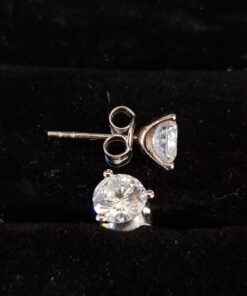 "STUNNING FLAME" 18K Gold Plated Silver Brilliant Cut Simulated Diamond Cubic Zirconia Stud Earrings 1.5 carats Gold Plated Sterling Silver - White 49 914uW2RQuWL