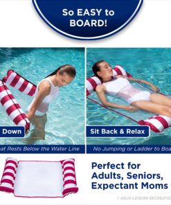 Aqua Original 4-in-1 Monterey Hammock Pool Float & Water Hammock – Multi-Purpose, Inflatable Pool Floats for Adults – Patented Thick, Non-Stick PVC Material Burgundy – Hammock 19 914wVn8PwjL