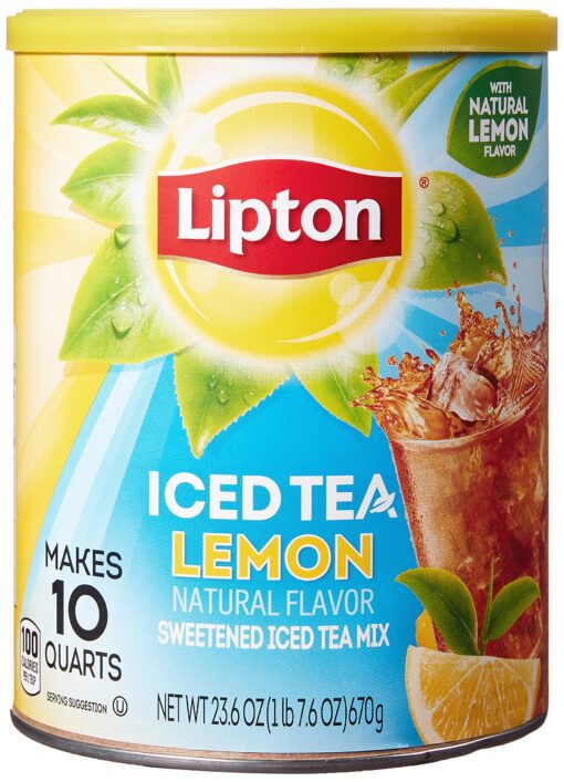 Lipton Lemon Iced Tea Mix, Sweetened, Makes 10 Quarts (Pack of 6)