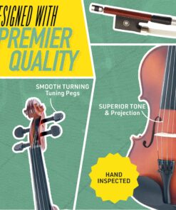 Mendini By Cecilio Violin For Kids & Adults - 4/4 MV300 Satin Antique, Student or Beginners Kit w/Case, Bow, Extra Strings, Tuner, Lesson Book - Stringed Musical Instruments 4/4 (Full Size) 31 914zeOxcHRL