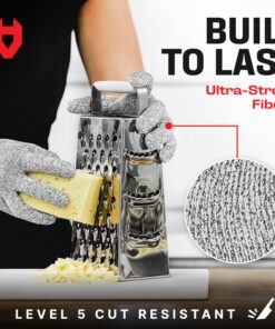 NoCry Premium Cut Resistant Gloves Food Grade — Level 5 Protection; Ambidextrous; Machine Washable; Superior Comfort and Dexterity; Lightweight Protective Gloves; Complimentary eBook Small Original Grey 25 915 qErn6sL 1