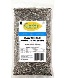 GERBS Raw Whole Sunflower Seed In Shell 1 lb., Top 14 Allergy Free Foods, Healthy Superfood Snack, Non GMO, No Oils, No Preservatives, Resealable Bag, Gluten Free, Peanut Free, Vegan, Keto, Kosher 19 9151SQkWTEL