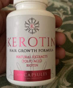 Kerotin Hair Growth Vitamins, Biotin Supplement, DHT Blocker, Collagen Stimulator, for Hair Loss Support, Nail & Skin Care, Includes Saw Palmetto, Vitamin D3 & More - 60 Pills (1 Month Supply) 60 Count (Pack of 1) Capsules 37 9156GXeDgEL 1