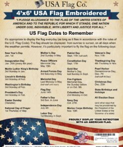 US Flag 4x6 by USA Flag Co. is 100% American Made: The BEST Embroidered Stars and Sewn Stripes American Flags, Made in the USA, with Amazon A to Z Guarantee. (4 by 6 foot) 4 by 6 Foot 30 915FCTmvGEL