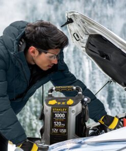 STANLEY J5C09 Portable Power Station Jump Starter 1000 Peak Amp Battery Booster, 120 PSI Air Compressor, USB Port, Battery Clamps 1,000 Peak Amps 49 915HVw5axPL