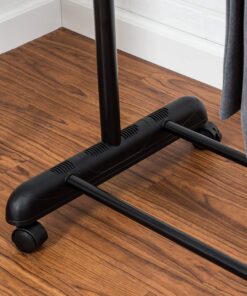 Honey-Can-Do GAR-01767 Dual Rod Expandable Garment Rack with Wheels, ,Black,60in L x 17in W x 73in H 18 915OvbUQB L