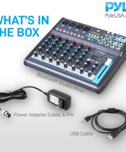 Pyle Professional Audio Mixer Sound Board Console Desk System Interface 8 Channel Digital USB Bluetooth MP3 Computer Input 48V Phantom Power Stereo DJ Studio FX 16Bit DSP Processor PMXU83BT, Black 24 915SAcOZPRL