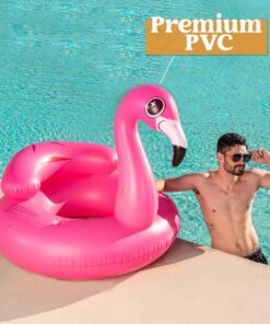 JOYIN Inflatable Flamingo Tube, Pool Float, Fun Beach Floaties, Swim Party Toys, Summer Pool Raft Lounge for Adults & Kids, with 2 Cup Holders and Head Rest 28 915U QUJTkL 1