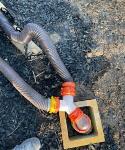 Camco RhinoFLEX Camper/RV Wye Sewer Hose Fitting | Features 360-Degree Swivel Ends & Built-In Gaskets for Odor Tight Connection | Allows for 2 Sewer Hoses to Connect to the Same Dump Station (39812) , Orange Wye Fitting 19 915W3VgLNL