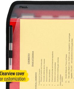 Five Star 7 Pocket Expanding File Organizer, Plastic Expandable File Folders with Customizable Tabs & Clear Cover, Holds 11" x 8-1/2", Zipper Closure, Fire Red (72705) 12 915WYk6LFyL