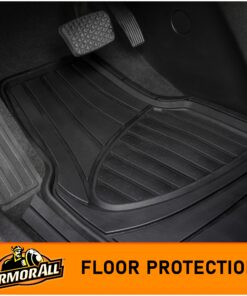 Armor All® 4-Piece Rubber Floor Mats, All-Weather Protection, Universal, Trim to Fit Front, Back, Full Coverage Custom Fit Mats for Cars, Trucks, SUVs - (Black) 4-Piece Black Rubber Floor Mats 39 915bG5PdK1L