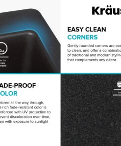 Kraus KGU-413B Undermount Single Bowl Granite Kitchen Sink, 31 Inch, Black 40 915c5BWENdL