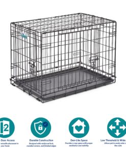 Alternative view of MidWest Homes for Pets Newly Enhanced  Double Door iCrate Dog Crate, Includes Leak-Proof Pan, Floor Protecting Feet, Divider Panel & New Patented Features X-Small (10 Lbs Or Less)