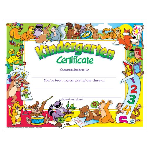 Kindergarten Certificates (PK-K Certificates & Diplomas)