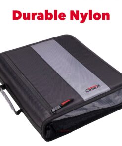 Case-It The Classic Zipper Binder - 2 Inch O-Rings - Multiple Pockets - 800 Sheet Capacity - Comes with Shoulder Strap - Purple D-251 20 915gBbAq48L