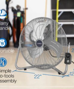 Lasko High Velocity Max Performance Floor Fan with Wall mount Option, 3 Powerful Speeds, Pivoting Fan Head for Home, Garage, Attic, 20", Black, 2265QM 29 915i5Wc9ccS