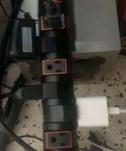 ECHOGEAR VoltSpin Surge Protector Power Strip with Rotating Outlets, Flat Plug, Long Cord, & Mounting Holes - Power Strip with Heavy Duty Surge Supression Plus Built-in Cable Management Single - Black 49 915inAHd7PL