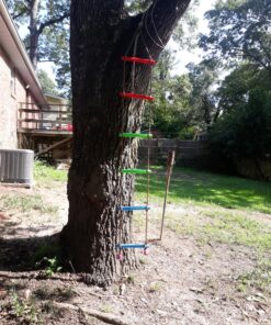 Rainbow Craft 6.6FT Climbing Rope Ladder Ninja Ladder for Kids - Kids Ninja Warrior Obstacle Course Accessories - Ninja Warrior Slackline Ladder, Playground Ninja Obstacles Swing Rope Ladder 22 915lKLIKlTL