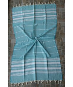 Dandelion - Basic Pattern - 100% Naturally-Dyed Cotton Turkish Towel Peshtemal - 71x39 Inches - Miami Blue 14 915lrrsFiSL